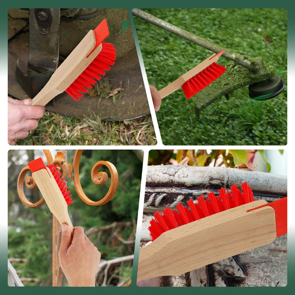 Mower Deck Cleaning Tool Set Scraper and Brush for Lawn Maintenance - Green Red