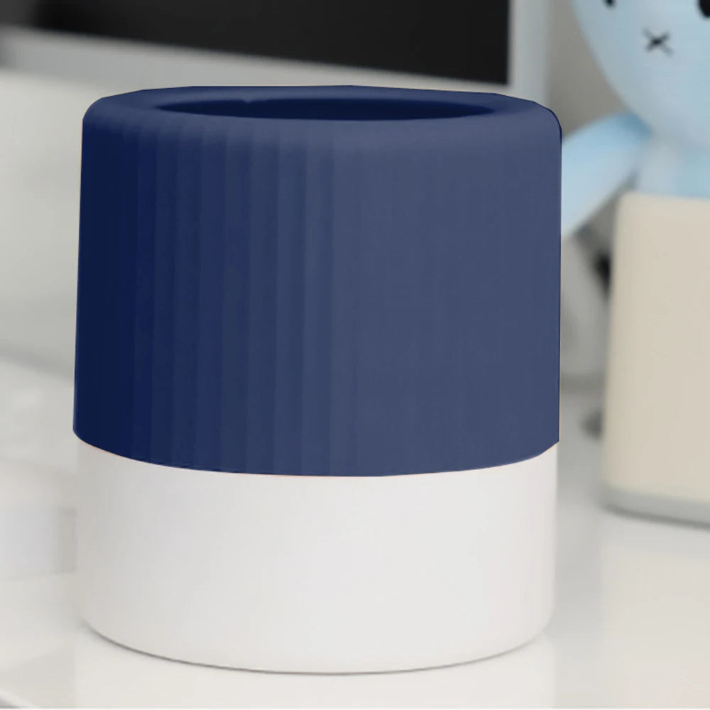 Mini Desktop Trash Can 2.3L Modern Waste Basket for Office Bedside and Beauty Desk – Blue