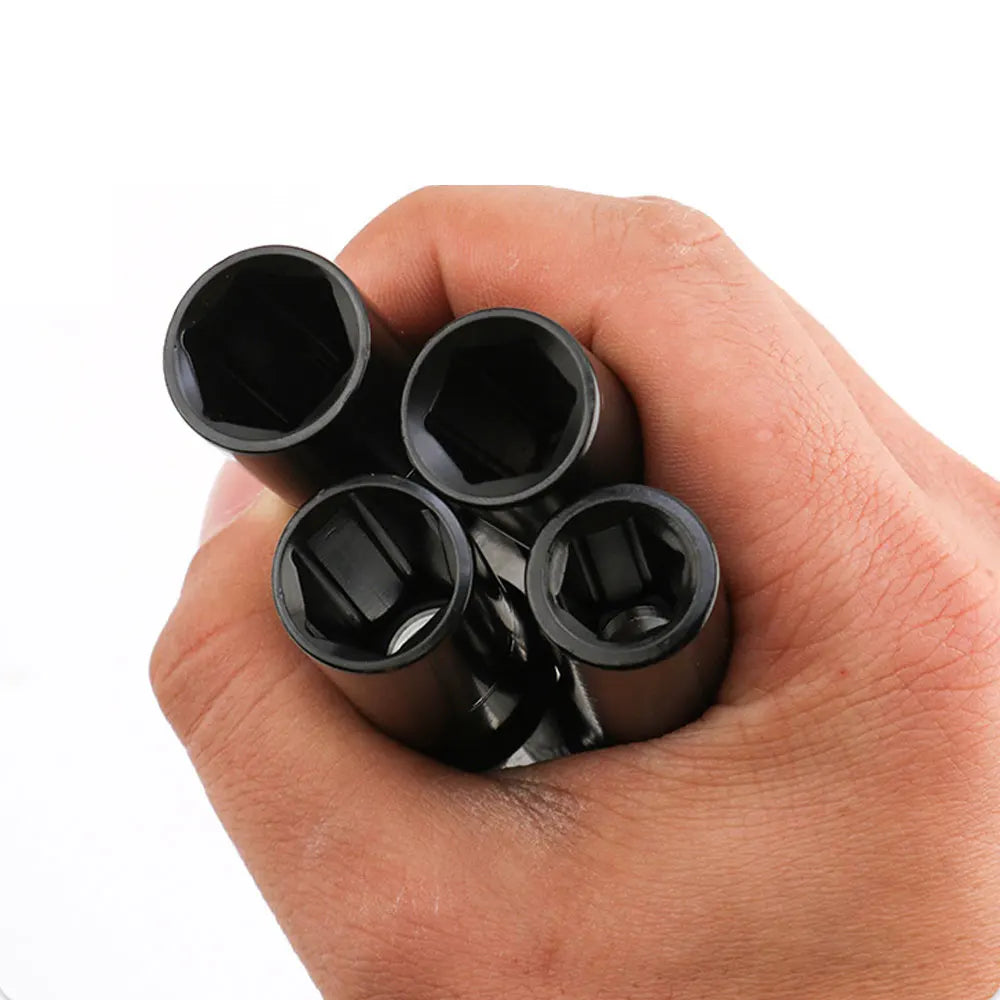 1/2" Drive Socket Set 15PCS Metric Deep Sockets 6-Point Impact with Portable Storage Case