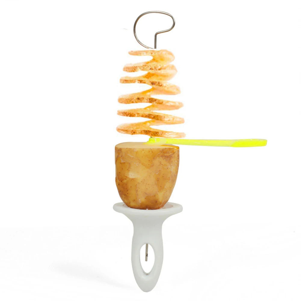 Tornado Potato Slicer Manual Spiral Cutter Stainless Steel Blade with 4 Skewers