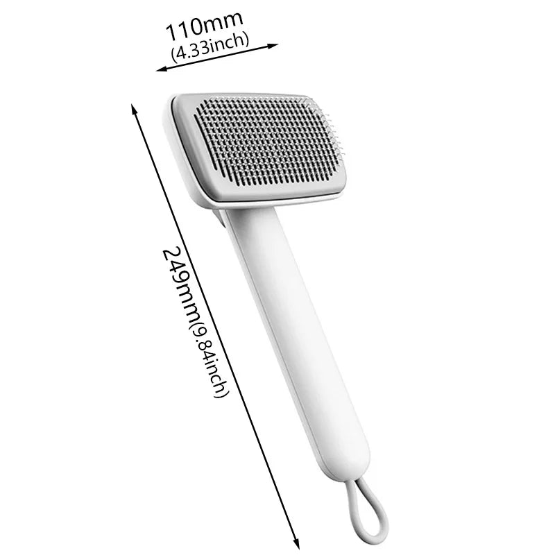 Pet Grooming Comb 240g Portable Washable Needle Brush for Long and Short Coats - White