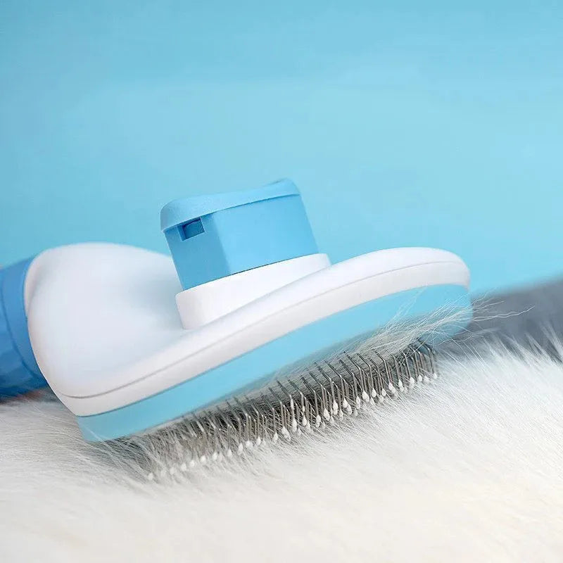 Pet Grooming Comb Floating Hair Removal Gentle Massage Brush for Cats and Dogs - Pink