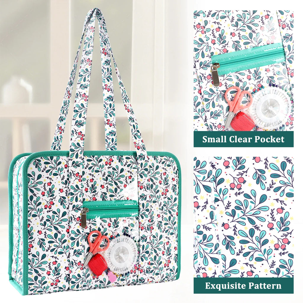 Portable Large Capacity Embroidery Organizer Bag Multi-Layer Oxford Craft Storage Case with Carry Handle