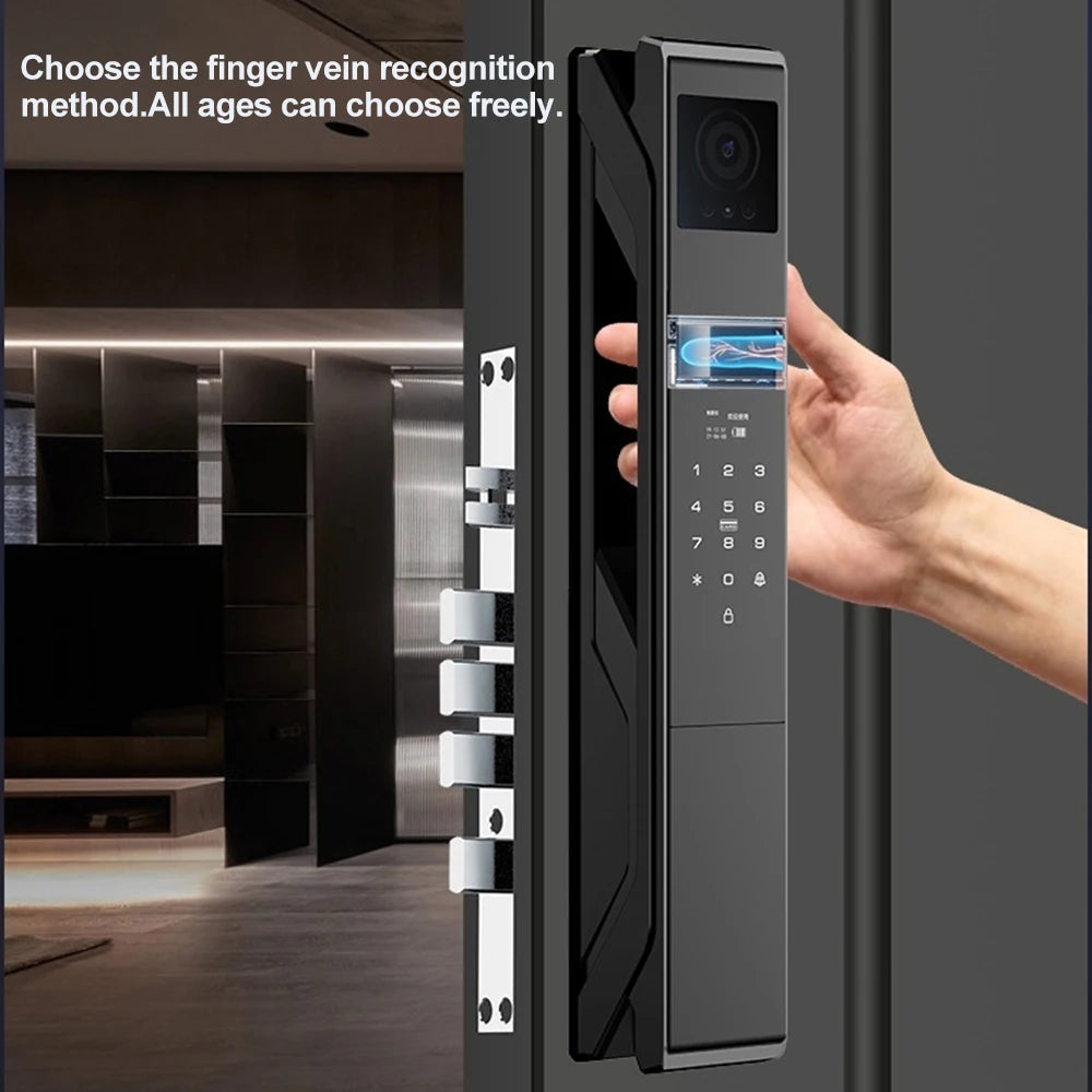 Smart Door Lock 3D Face Recognition WiFi Video Intercom Fingerprint Keyless Entry