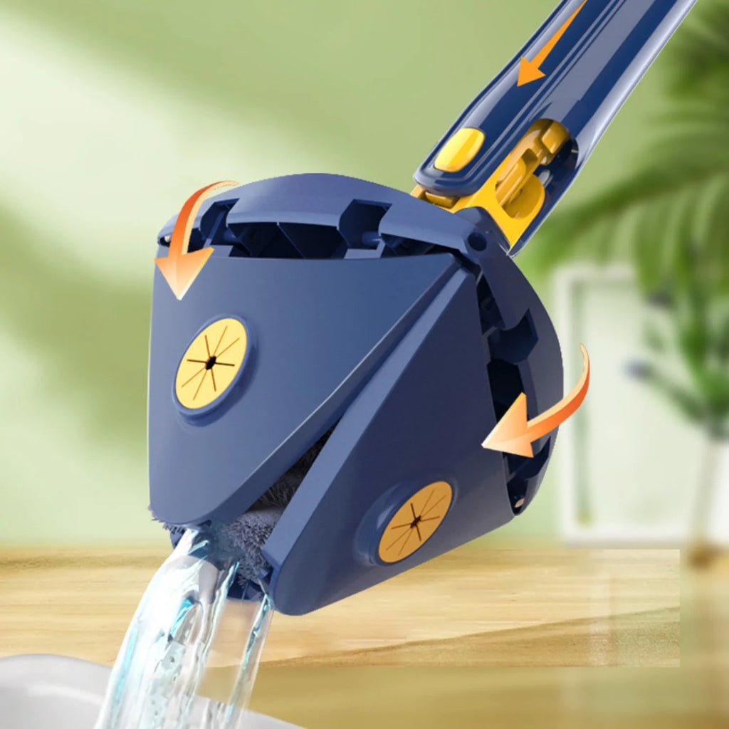 Triangle Mop Telescopic Handle 360 Rotating Head Microfiber Wet Dry Floor Cleaner 5 Pcs Mop Clothes