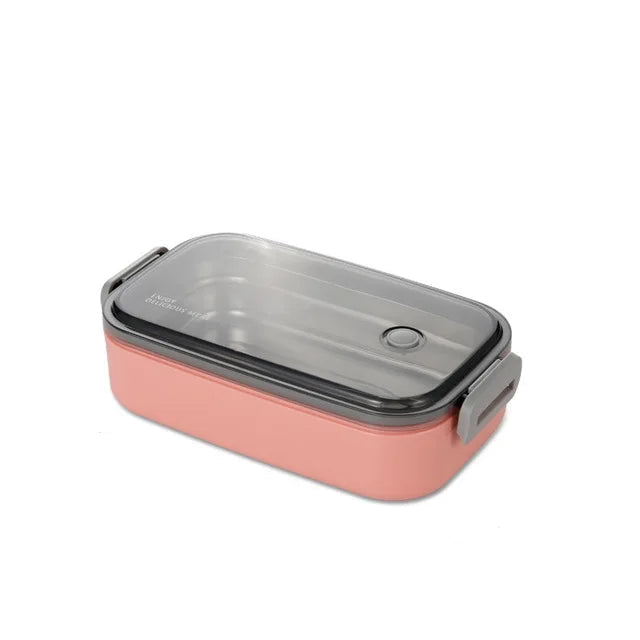 Lunch Box 1 Layer 304 Stainless Steel Insulated Microwave Food Container Portable Bento Box – Pink