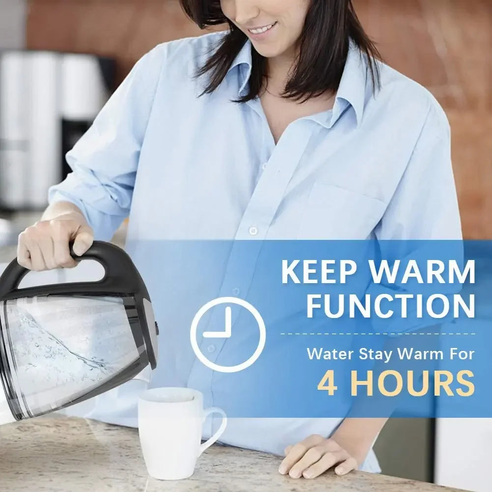 Electric Glass Kettle 2L 2200W Fast Boil with Temperature Control Matte Black
