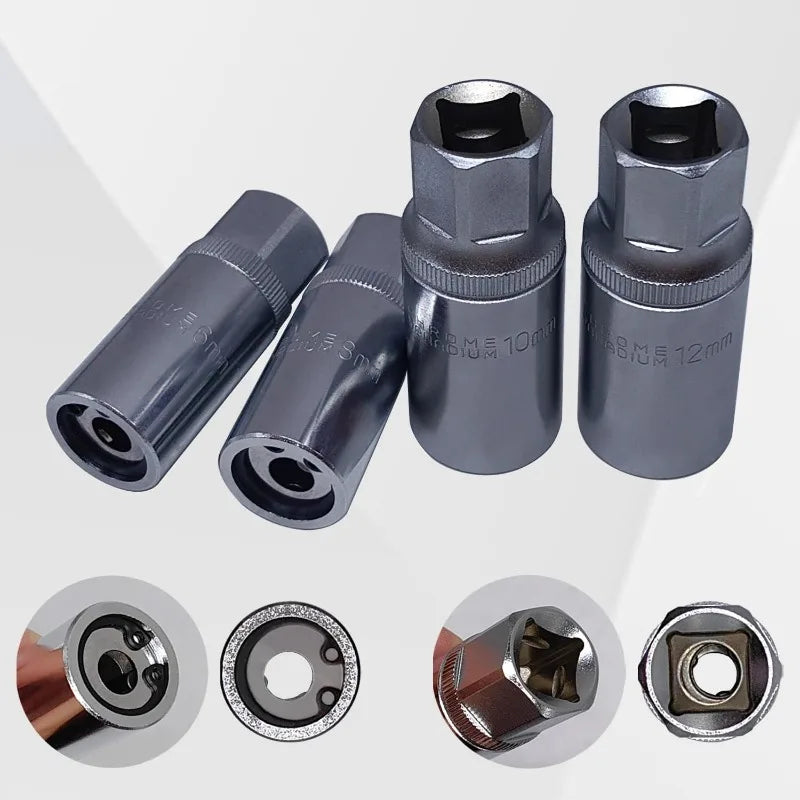 Stud Extractor Set Portable Heavy Duty 4 Piece Broken Bolt Removal Socket Kit 6mm 8mm 10mm 12mm
