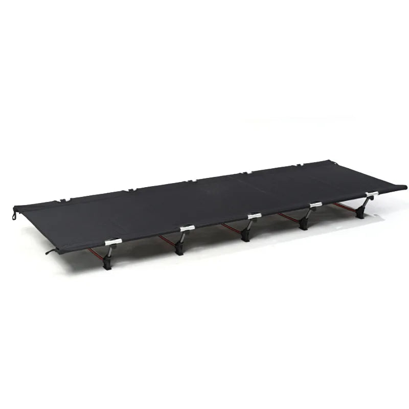 Ultralight Outdoor Folding Camping Cot 190x65cm Aluminum Alloy Travel Bed - Black