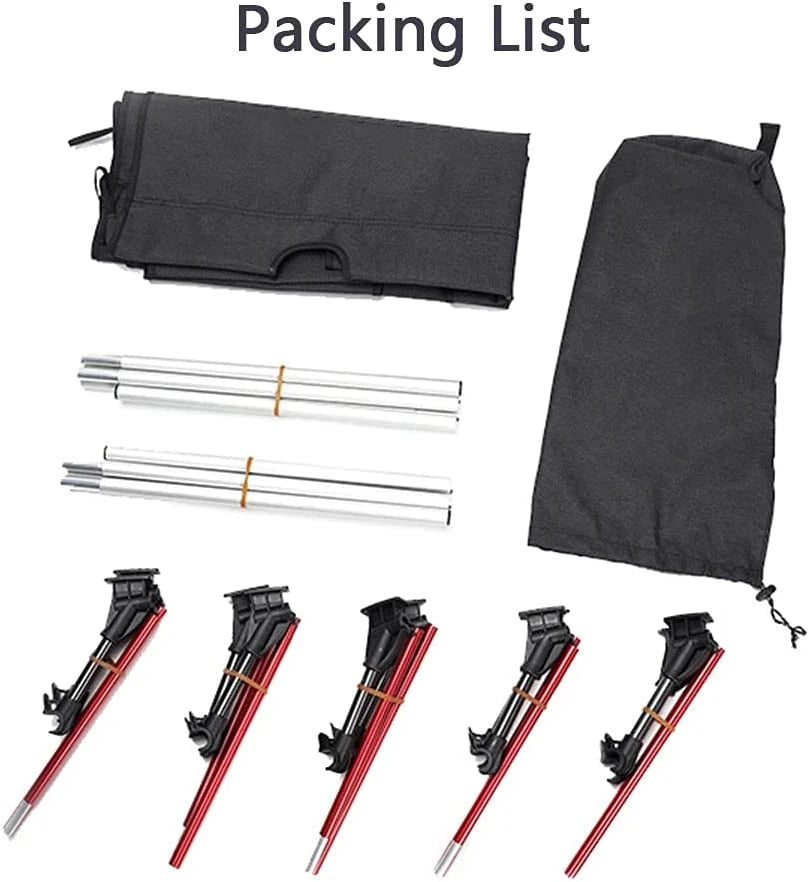 Ultralight Outdoor Folding Camping Cot 190x65cm Aluminum Alloy Travel Bed - Black