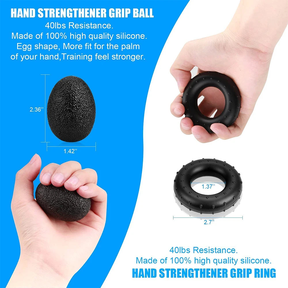 Adjustable Heavy Hand Gripper Fitness Hand Exerciser Grip Wrist Training Finger Gripper Hand Strengthener for Patient - 5PCS Set