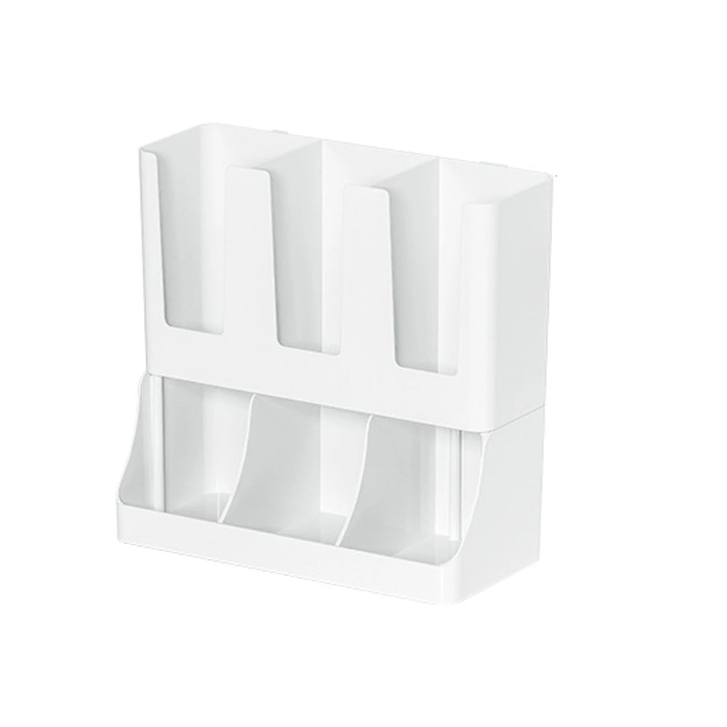 Coffee Station Organiser Wall Mounted Countertop Cup and Condiment Storage Rack - White