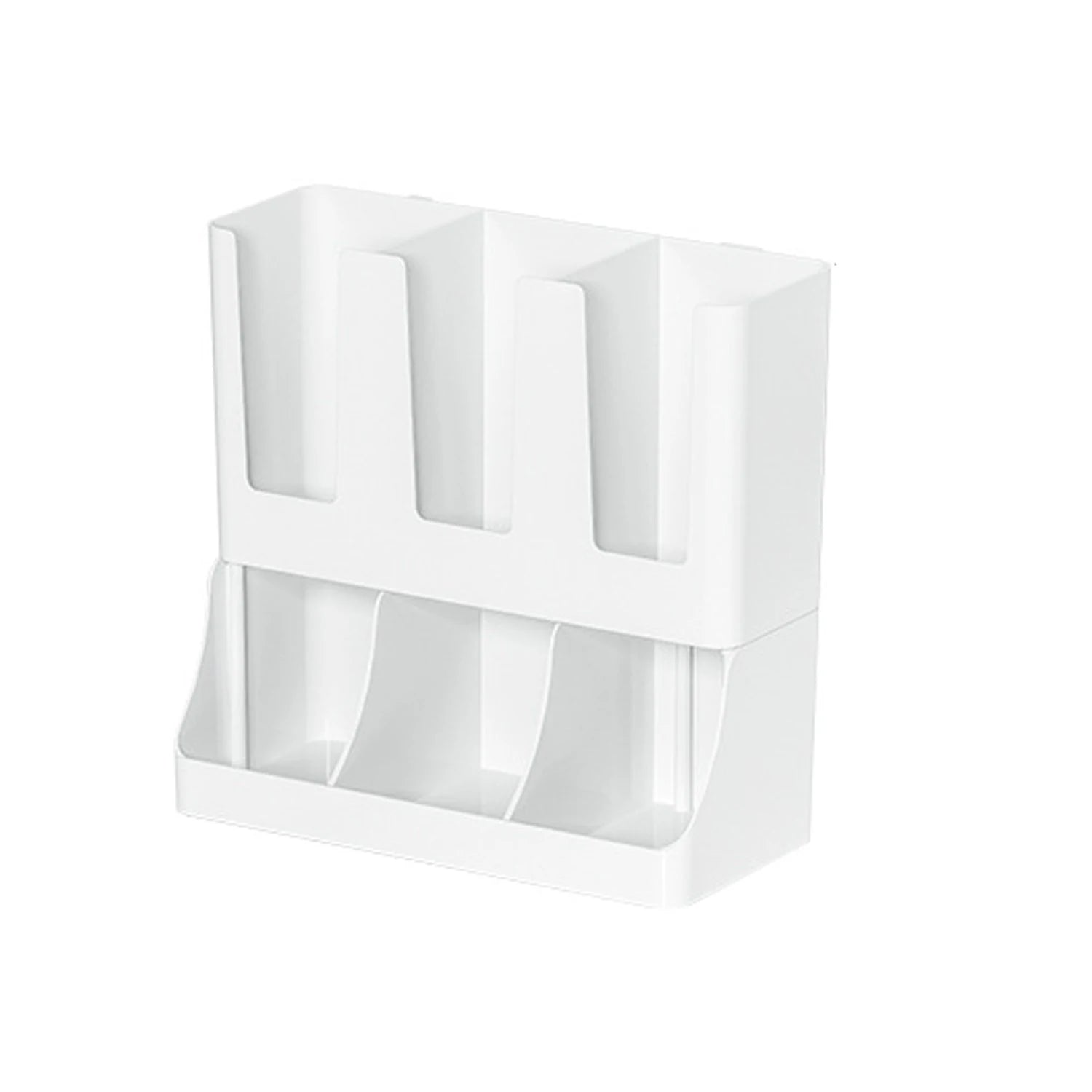 Coffee Station Organiser Wall Mounted Countertop Cup and Condiment Storage Rack - White