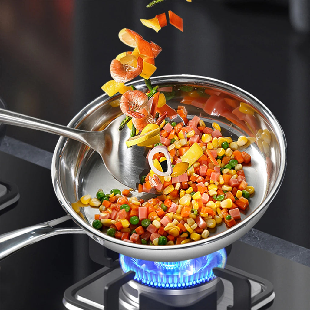 Frying Pan 26cm Tri Ply Stainless Steel Induction Compatible Skillet