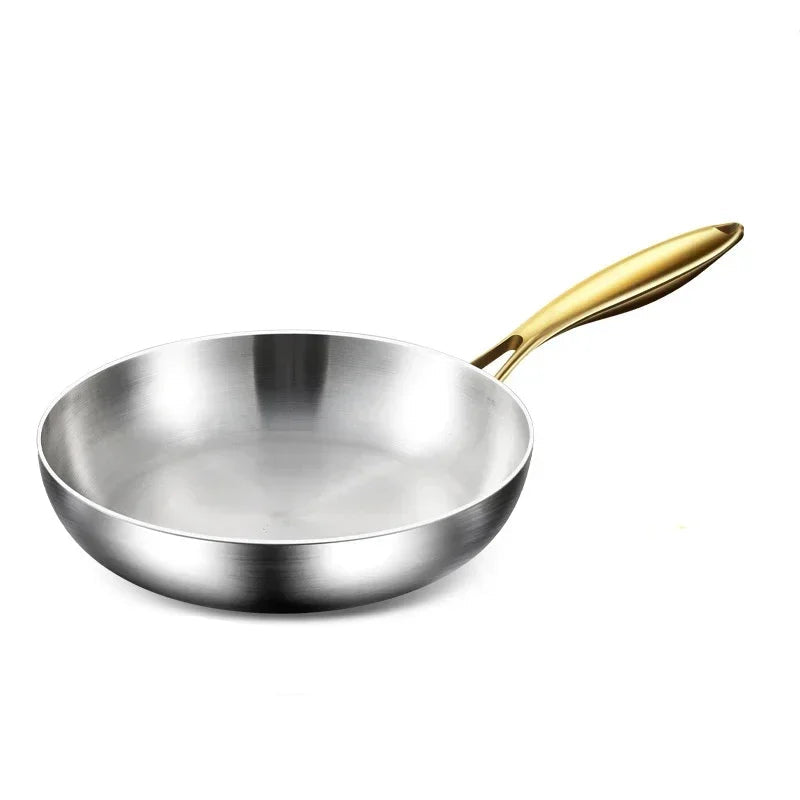 Frying Pan 26cm 316 Stainless Steel Chef Wok for Gas & Induction Cooking