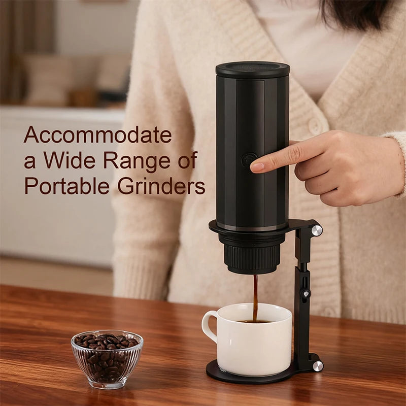 Pour Over Coffee Stand Folding Adjustable Metal Drip Filter Holder - Silver