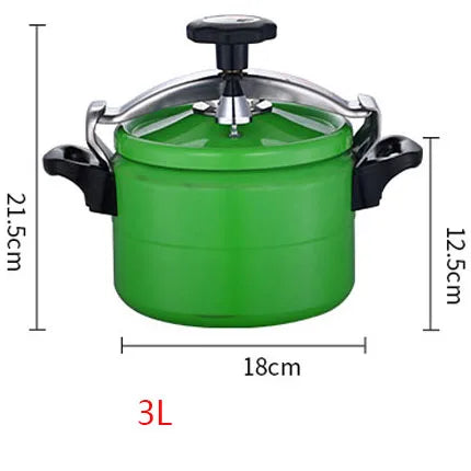 Mini Pressure Cooker 3L Aluminum Alloy Soup Pot for Gas and Induction Cooker – Green
