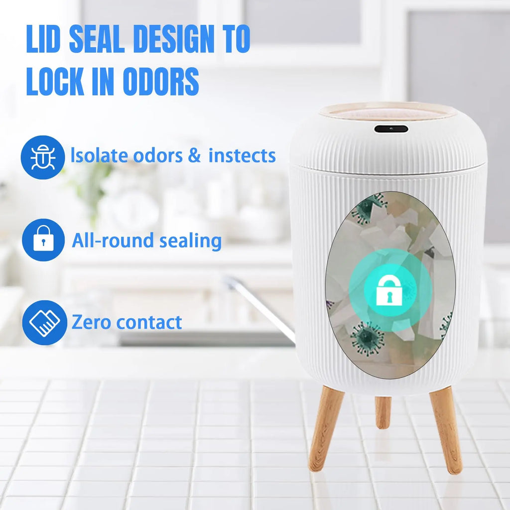 Automatic Trash Can Motion Sensor Portable Plastic Bin Heavy Duty - Black