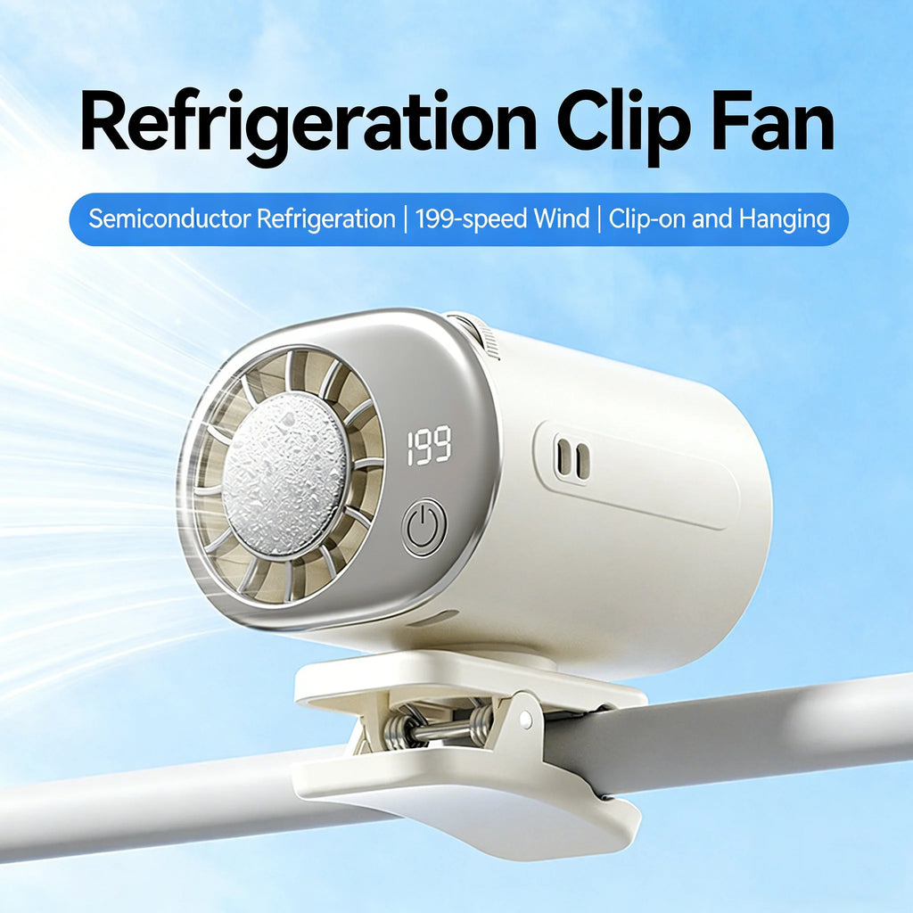 Mini Portable Clip Fan 360° Adjustable USB Rechargeable Car & Outdoor Cooling Fan – Purple