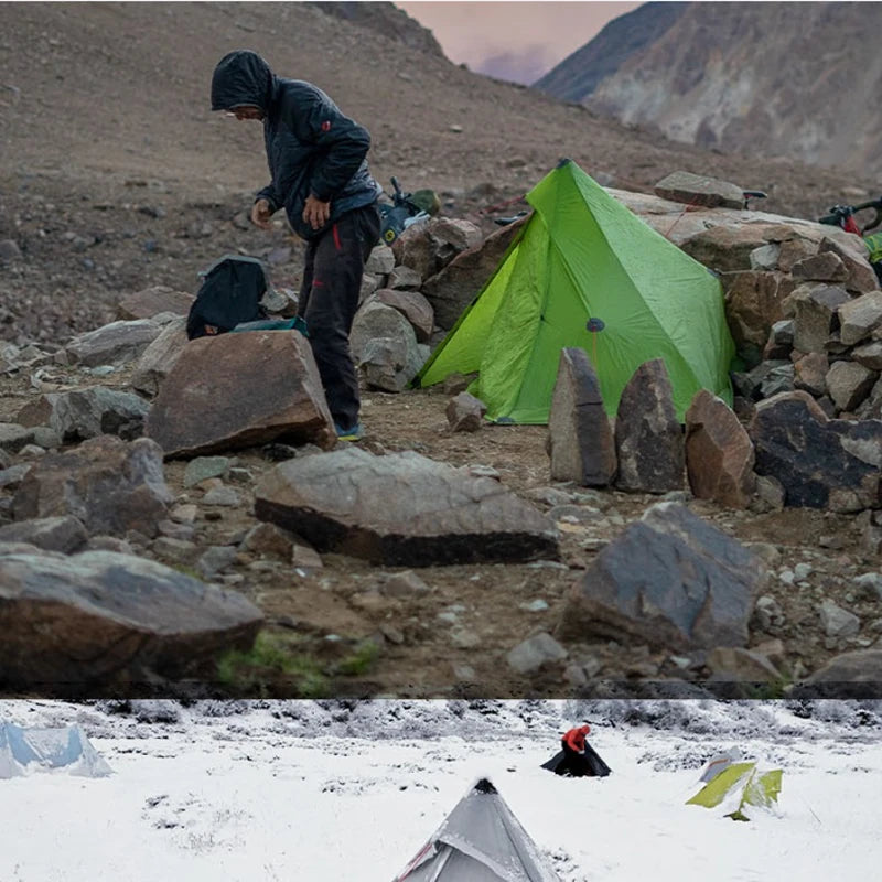 Ultralight 1 Person 4 Season Trekking Tent 270x110x125cm Silnylon - Green