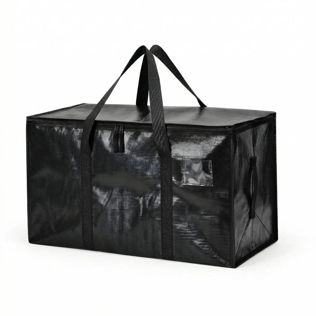 Extra Large Heavy Duty Storage Bag with Zipper Handles – Black