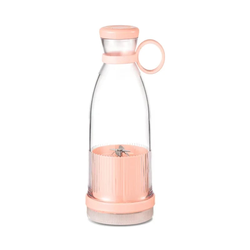 Portable Electric Juicer Cup 6-Blade USB Rechargeable Fruit Blender – Pink