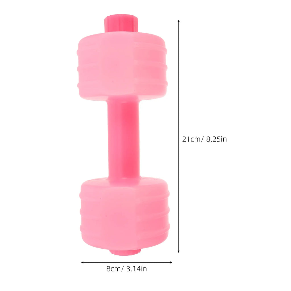 Dumbbell Water Bottles 2 Pack Portable Plastic Adjustable Weight Fitness Bottle Set - Pink