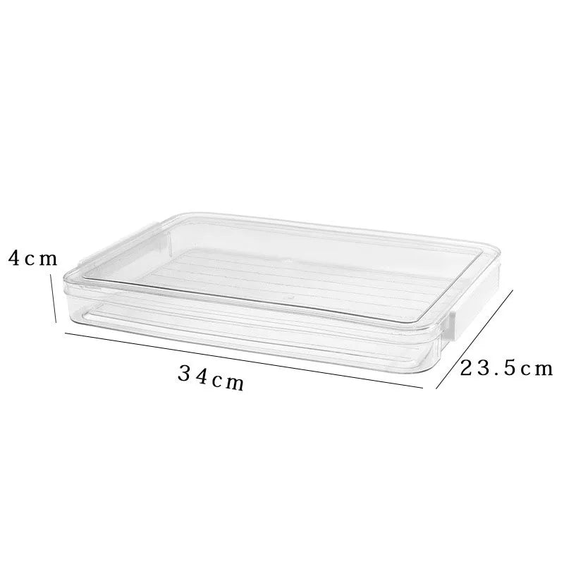 Clear PET A4 Document Storage Box with Lid Stackable Waterproof Desktop File Organizer – Short