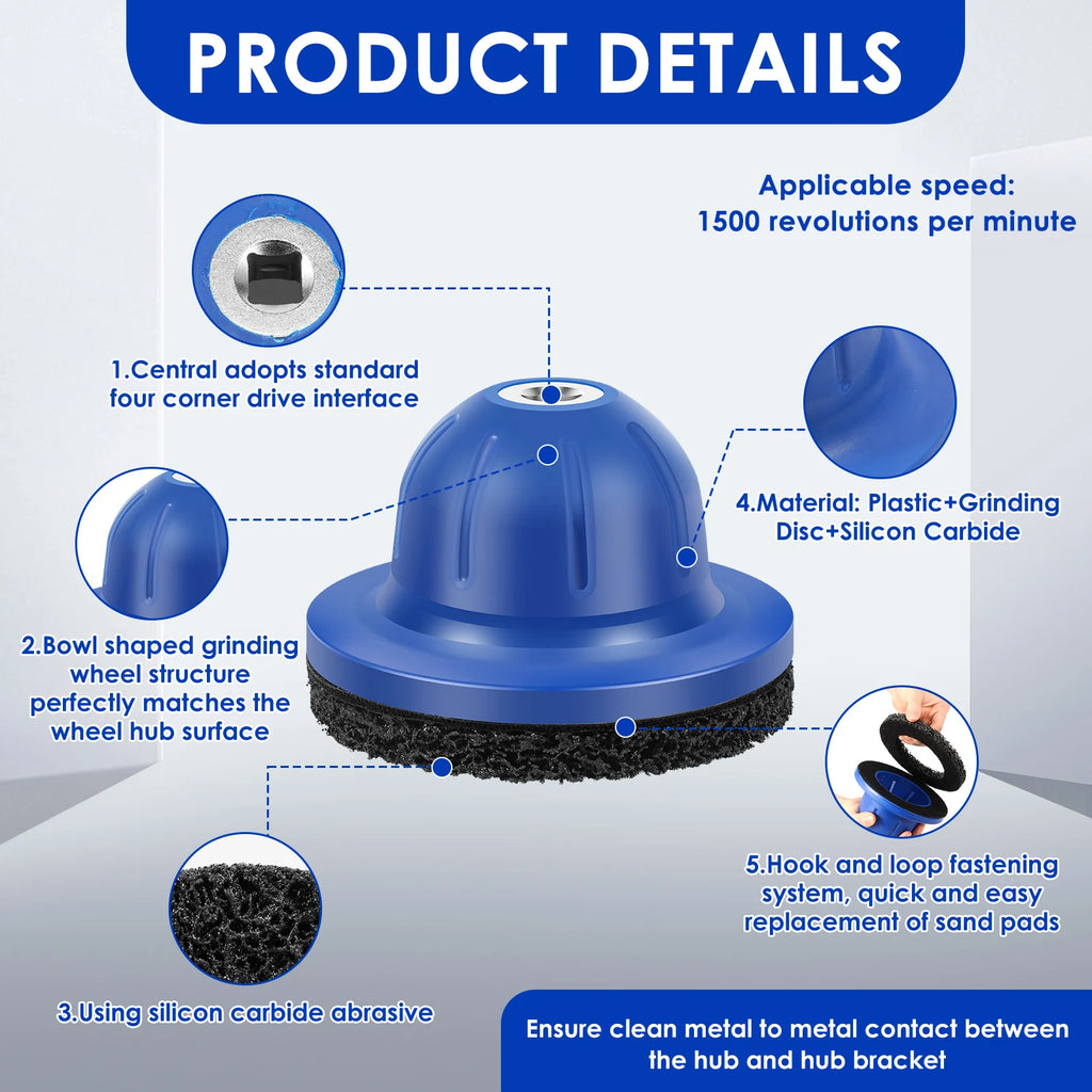 Wheel Hub Grinder 150mm Rust Removal Polishing Tool  Blue