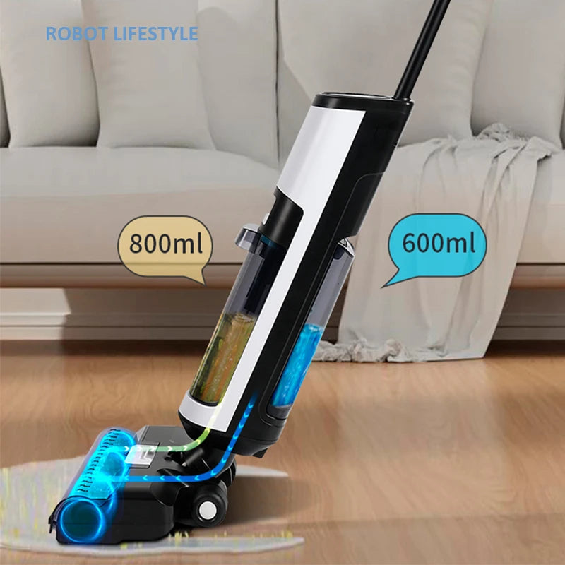 Wet Dry Vacuum Cleaner Cordless Floor Washer 14000Pa Self-Cleaning Vacuum Mop – White