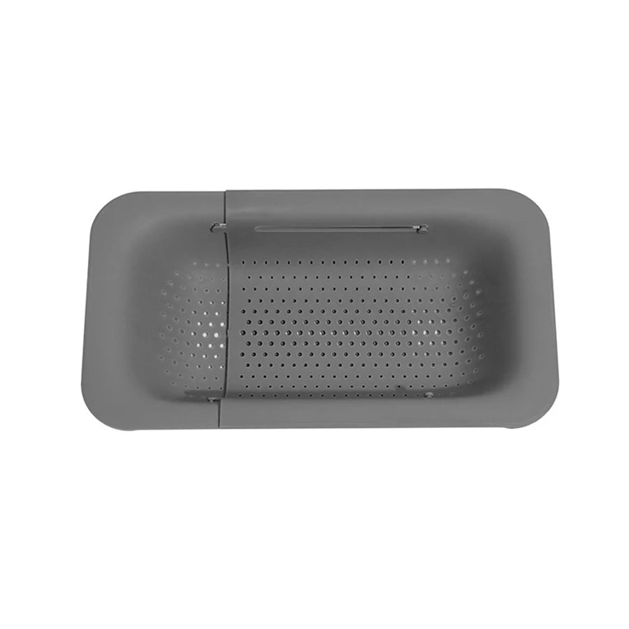 Extendable Over the Sink Colander Strainer Basket for Washing Fruits & Vegetables – Grey