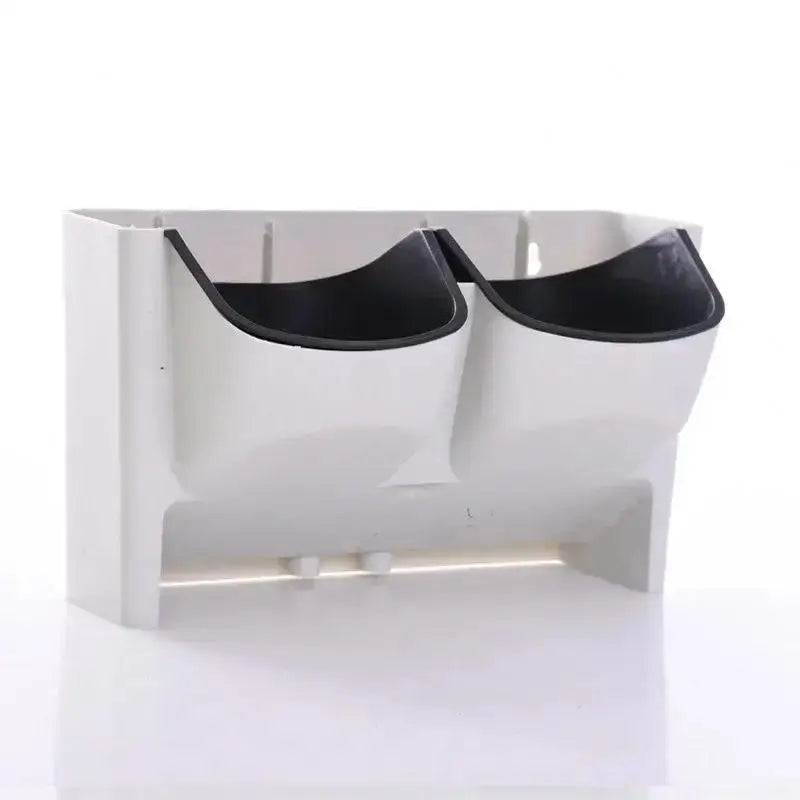 2-Pocket Wall Mounted Planter 26.5cm Plastic Vertical Garden Flower Pot – White
