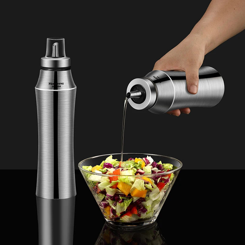Oil Dispenser Bottle 750mL Stainless Steel Leak Resistant Precision Pour Kitchen Seasoning Container
