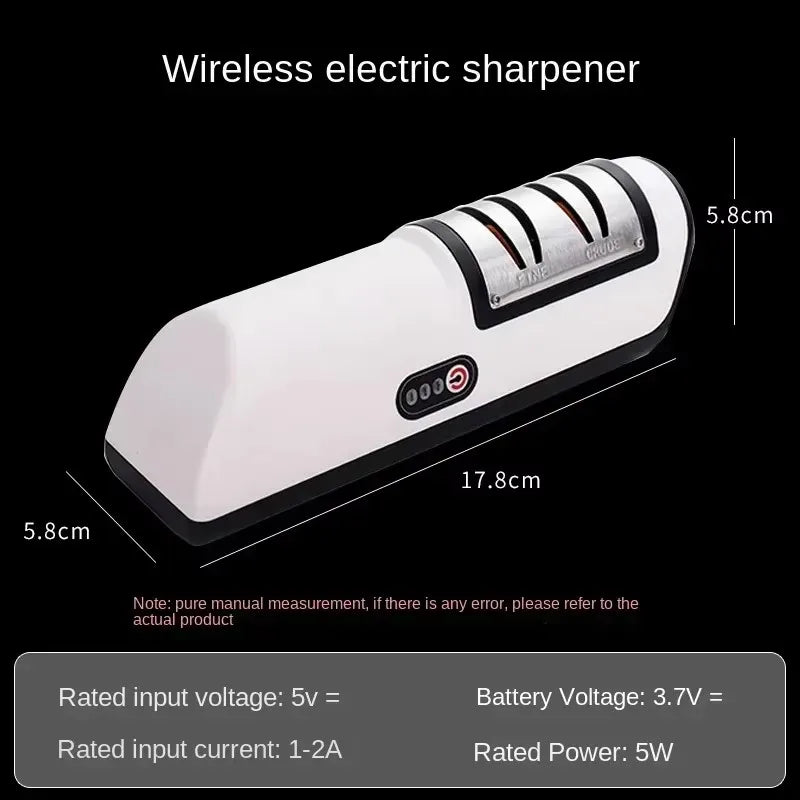 Knife Sharpener 17.8cm Electric Rechargeable Stainless Steel Multi Stage Sharpening Tool – Orange