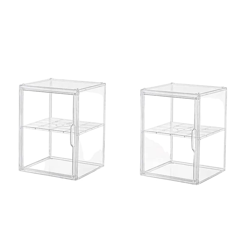 Acrylic Storage Display Box – XL Clear Stackable Organizer with Door - XL