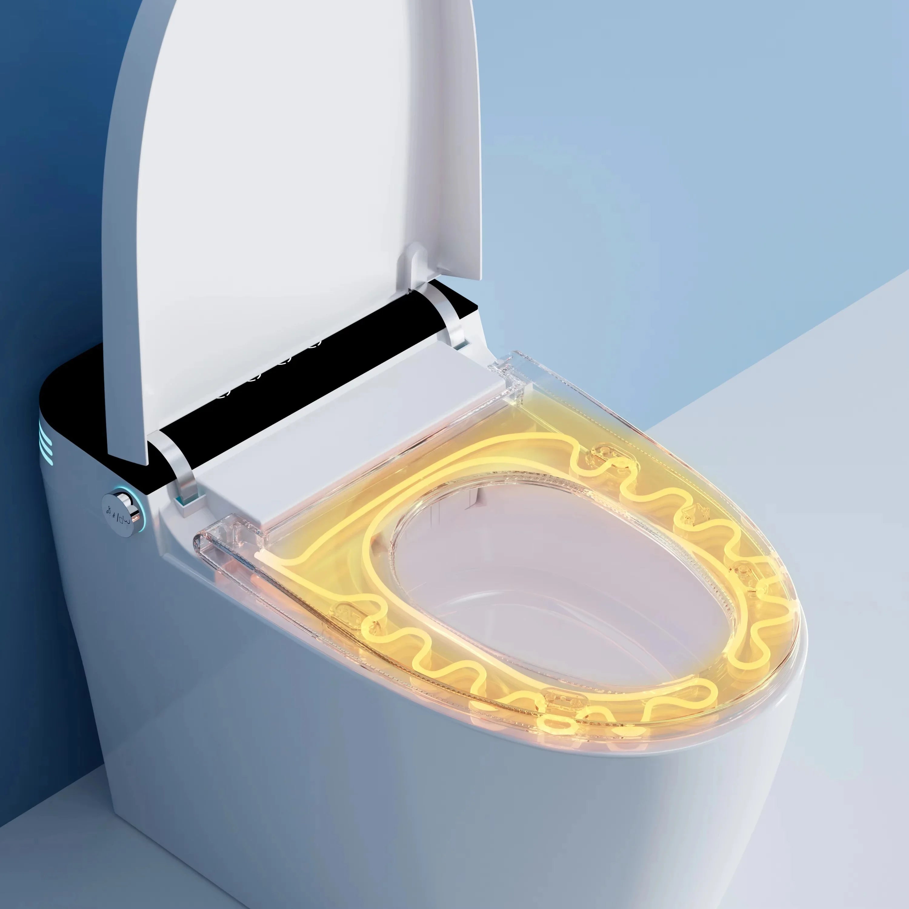 Smart Toilet Auto Flush Warm Seat Bidet with Air Dryer Night Light