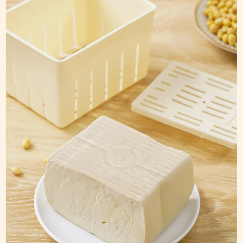 DIY Tofu Making Mold Homemade Soybean Curd Press with Filter Cloth – Yellow