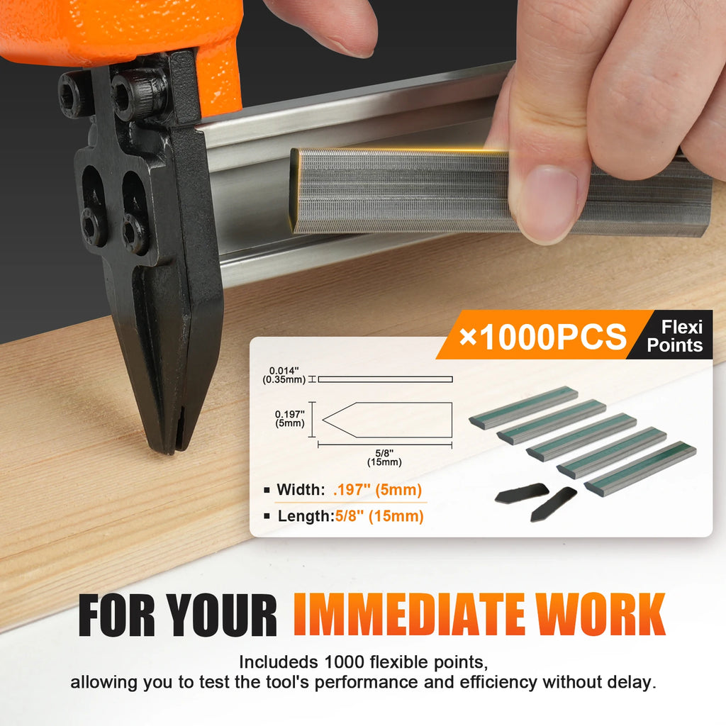 Pneumatic Nail Gun Heavy Duty 15mm Frame Fastening Tool with 1000 Nails