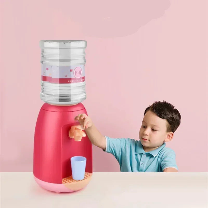 Mini Water Dispenser 1.8L Desktop Beverage Dispenser Plastic Pretend Play Prop Decor – Blue