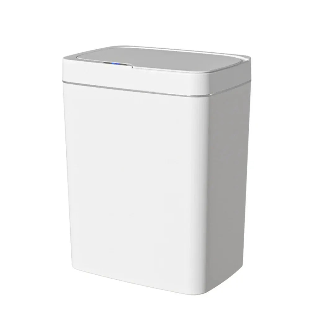 Trash Can 15L Touchless Sensor Lid Automatic Bagging Waterproof Narrow Bin - White