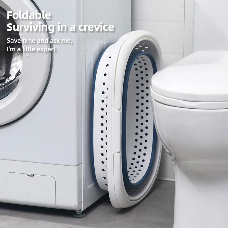 Laundry Basket Foldable Plastic Clothes Hamper Space Saving Storage Container