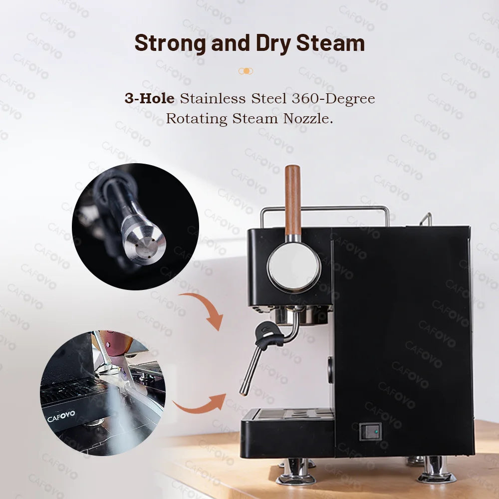Coffee Machine 2L 1600W Dual Thermoblock Semi Automatic Espresso Maker – Black