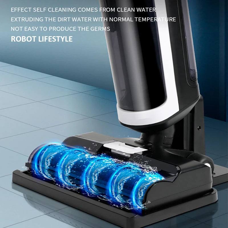 Wet Dry Vacuum Cleaner Cordless Floor Washer 14000Pa Self-Cleaning Vacuum Mop – White