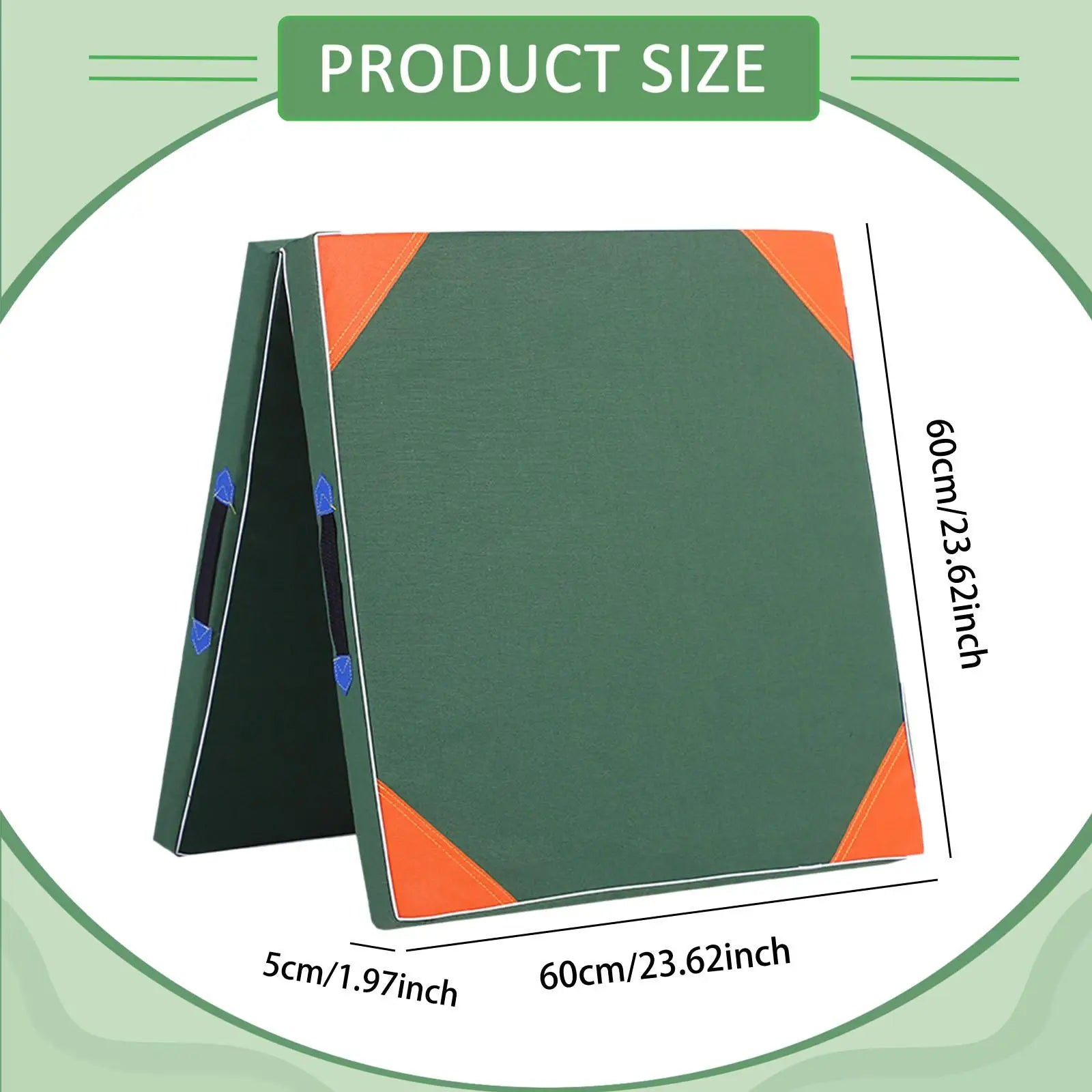 Folding Exercise Mat 120x60cm Portable Foam Gymnastics Mat with Handles for Home Workouts - 10cm