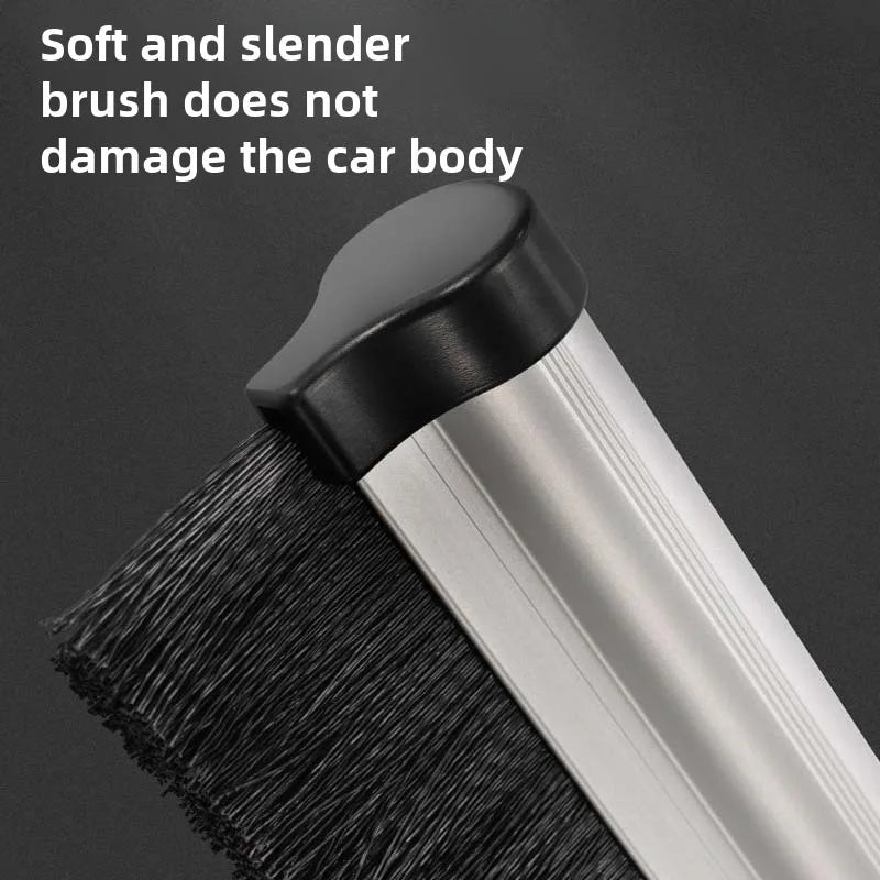 Ice Scraper 61cm Retractable Snow Brush Window Defrost Cleaning Tool with Aluminium Handle