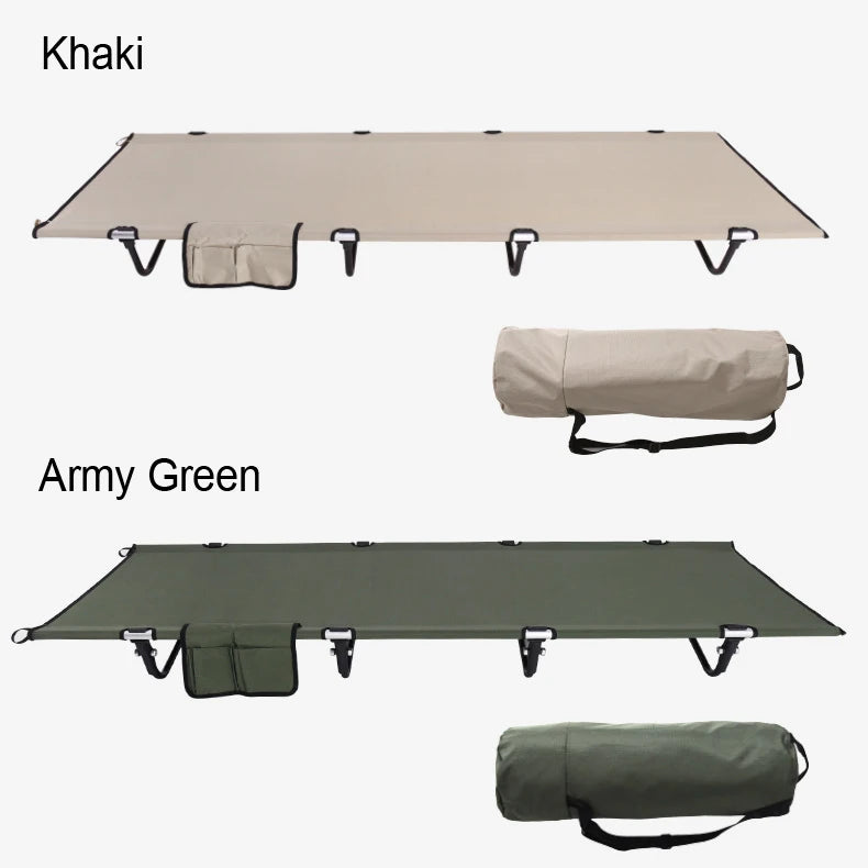 Camping Bed Foldable Portable Outdoor Sleeping Cot Ultralight - Khaki