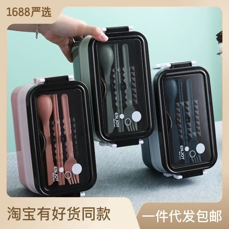Lunch Box 3 Compartment Stainless Steel Leak Resistant Food Container Microwave Compatible – Pink