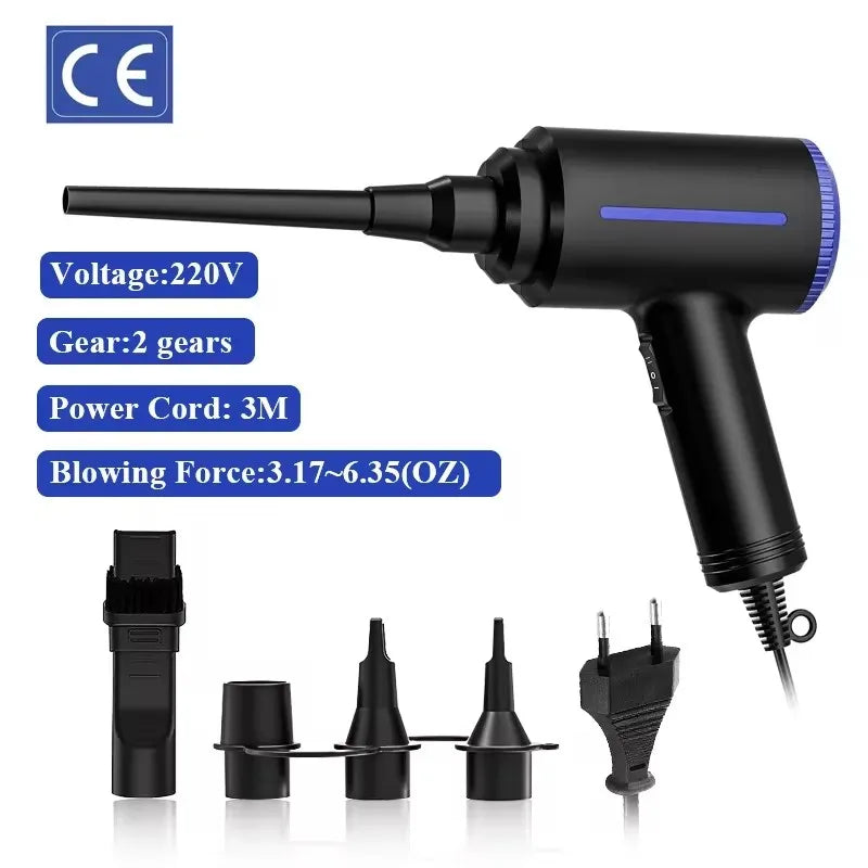 Cordless Electric Air Duster 500W Portable Handheld Blower Cleaner with 2 Speed Settings