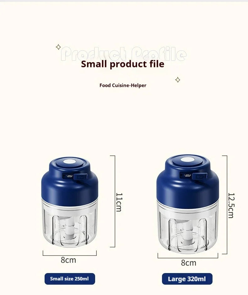 Electric Garlic Chopper 320ml USB Rechargeable Mini Food Processor Vegetable Grinder – Green