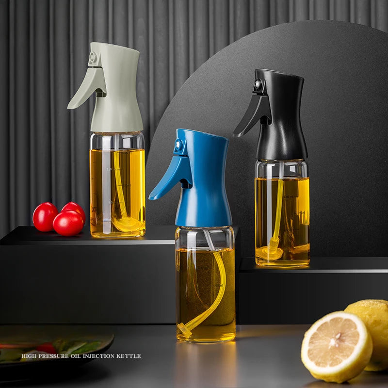 Oil Spray Bottle 150 mL Glass Cooking Oil and Vinegar Mister for Kitchen - Black